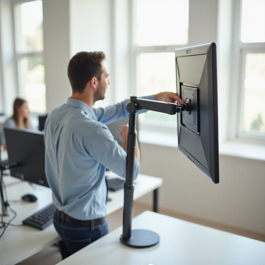 hoe de hp27m monitor zonder schroeven te monteren